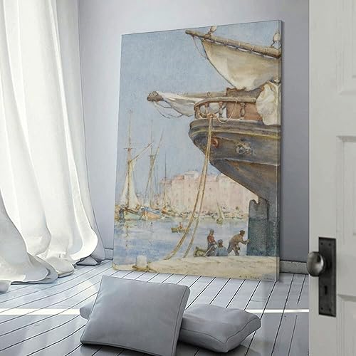 Miniatura 3 de Painting The Rudder-Henry Scott Tuke Wall Art Picture Painting Poster Canvas Print Posters Artworks Bedroom Living Room Decor 08x12inch(20x30cm)
