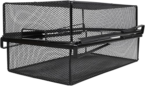 Miniatura 6 de Hanging Drawer Organizer for Closet, Steel Storage Basket with Pull-Out Design, Tool-Free Installation for Bedroom Wardrobe, Black, 38x25x12cm