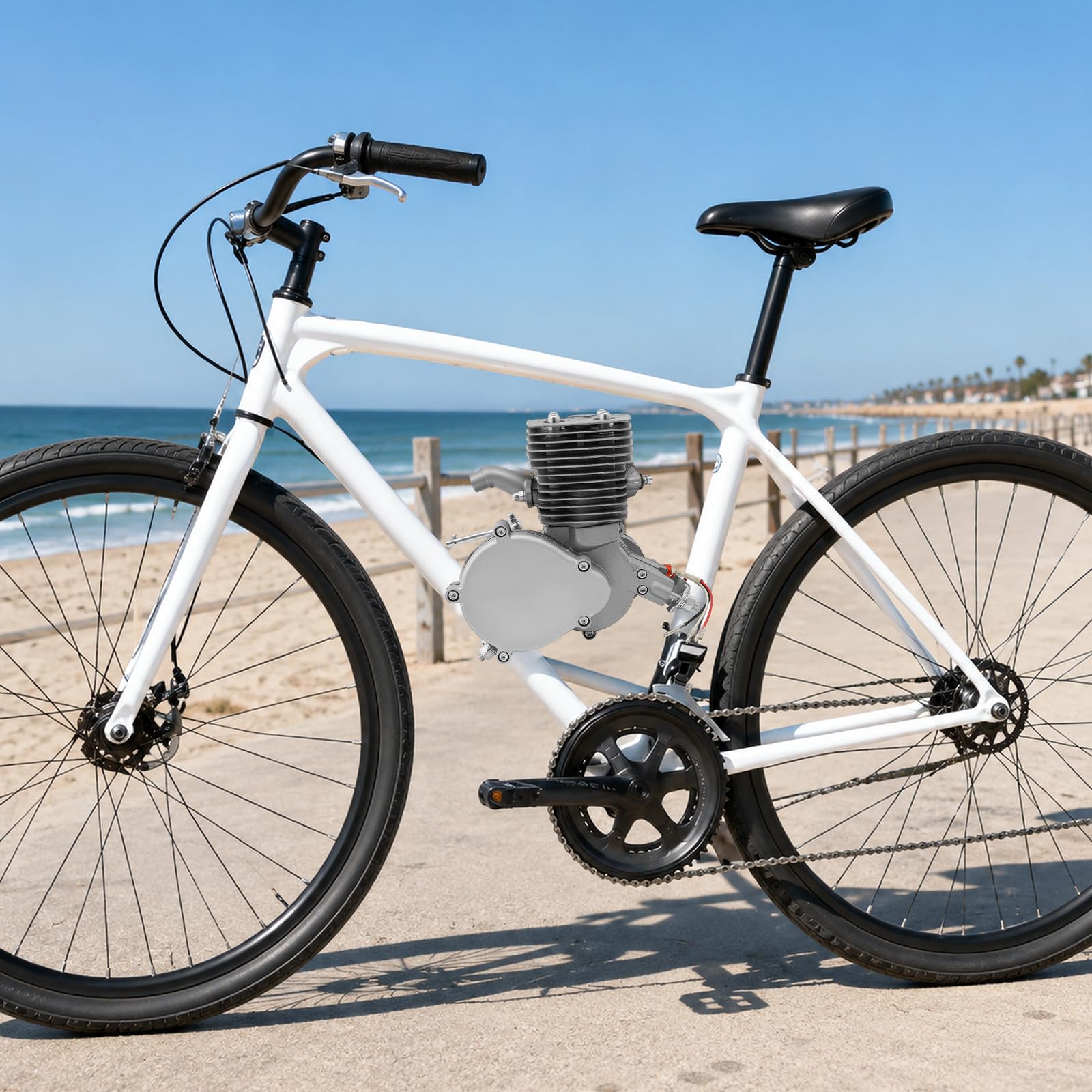 100 cm 2-suwowy zestaw silnika rowerowego, 36 zębów, 45 km/h, zestaw do konwersji silnika benzynowego, jednocylindrowy, chłodzony powietrzem, z zapłonem CDI, zbiornik 2 l, do ramy V 26 28", rower
