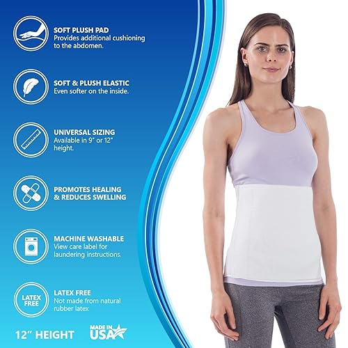 Miniatura 3 de NYOrtho - Faja elástica de felpa para abdominales, sin látex, suave, para hombres y mujeres