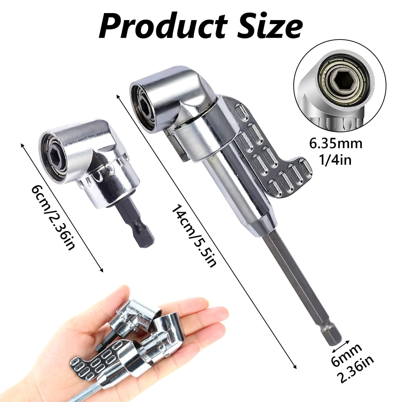 Set 2 Punte Avvitatore Angolo Retto 105° - Prolunga Flessibile Per Spazi Stretti - Foto 9