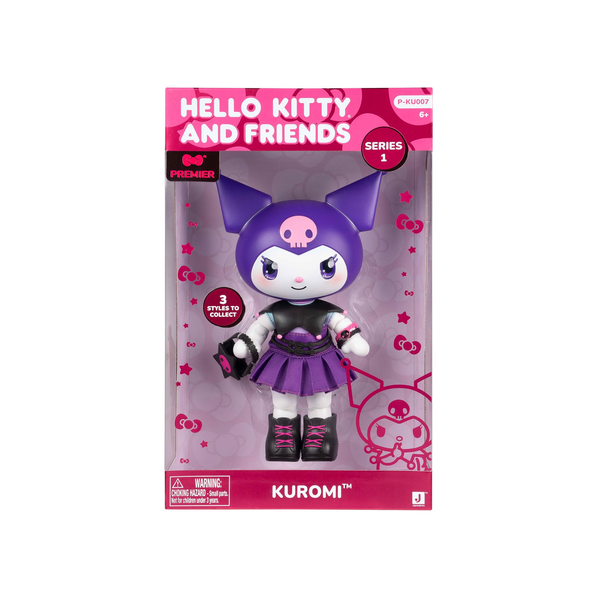 Hello Kitty - Kuromi Premier Poupée 20 cm, 9 Points d'articulation, vêtements et Accessoires Amovibles, pour collectionneurs, Enfants et Filles à