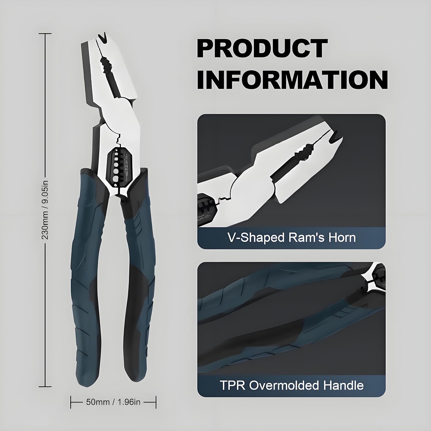 Industrial-Grade Multi-function Cutting Pliers,9-in-1 Multi-functional Pliers,Nail Puller/Wire Cutter/Stripper/Crimper, Cutting Tool for DIY Projects,Electrical Work,Heavy-Duty Industrial Plier (2pcs)