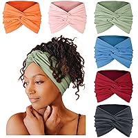 Vista 9 de Tobeffect Diademas Turbante Extra Anchas para Mujeres, Diademas Grandes de 7'', Diadema Bohemia Colorida con Nudo Retorcido, Accesorios