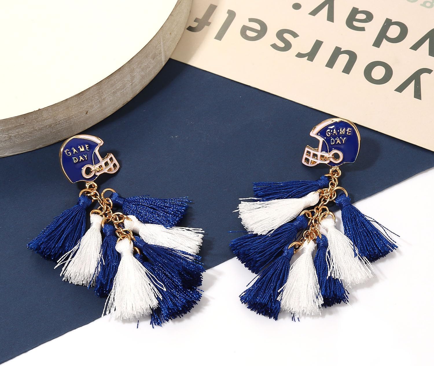 4th of July Earrings for Women Red White Blue Sequin Tassel Earrings American Flag Earrings Crystal Patriotic arrings Forth of July Outfits Accessories Party Favors Gifts - Image 2