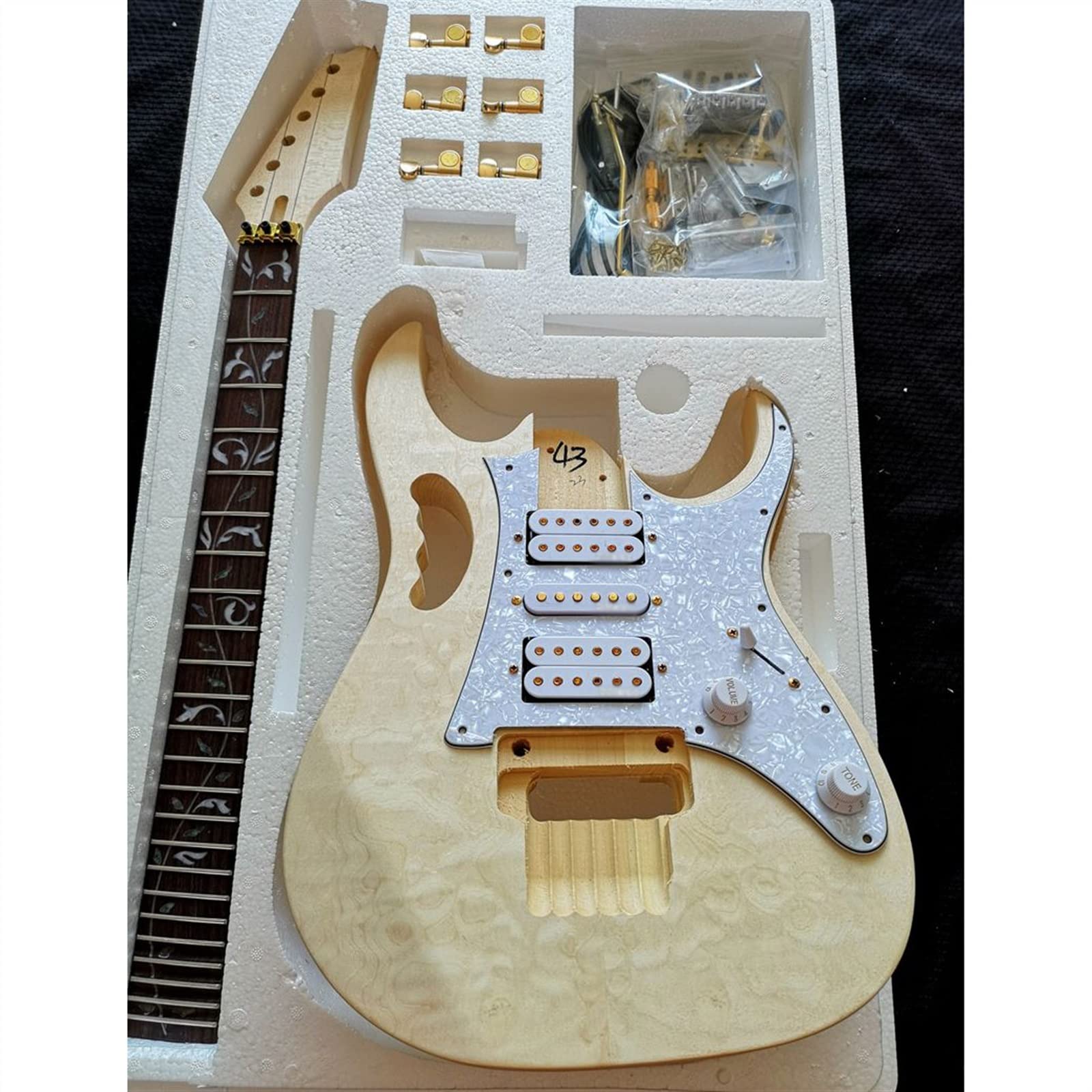 Profesjonalny zestaw do gitary elektrycznej Niedokończony Korpus Gitary Podstrunnica Palisander Klonowy Gryf Kompletny Zestaw Akcesoriów Do Gitary Elektrycznej DIY Zestaw gitarowy DIY