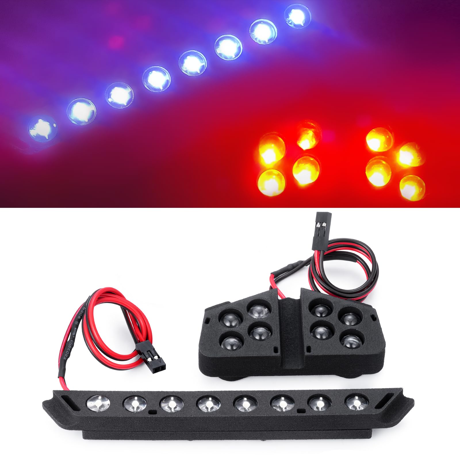 WEFEINO Nylon RC Front & Rear LED Light Kits Headlight Taillight Upgrade Parts for 1/8 Tra-xxas Maxx Slash 6S 4X4 RC Car Buggy