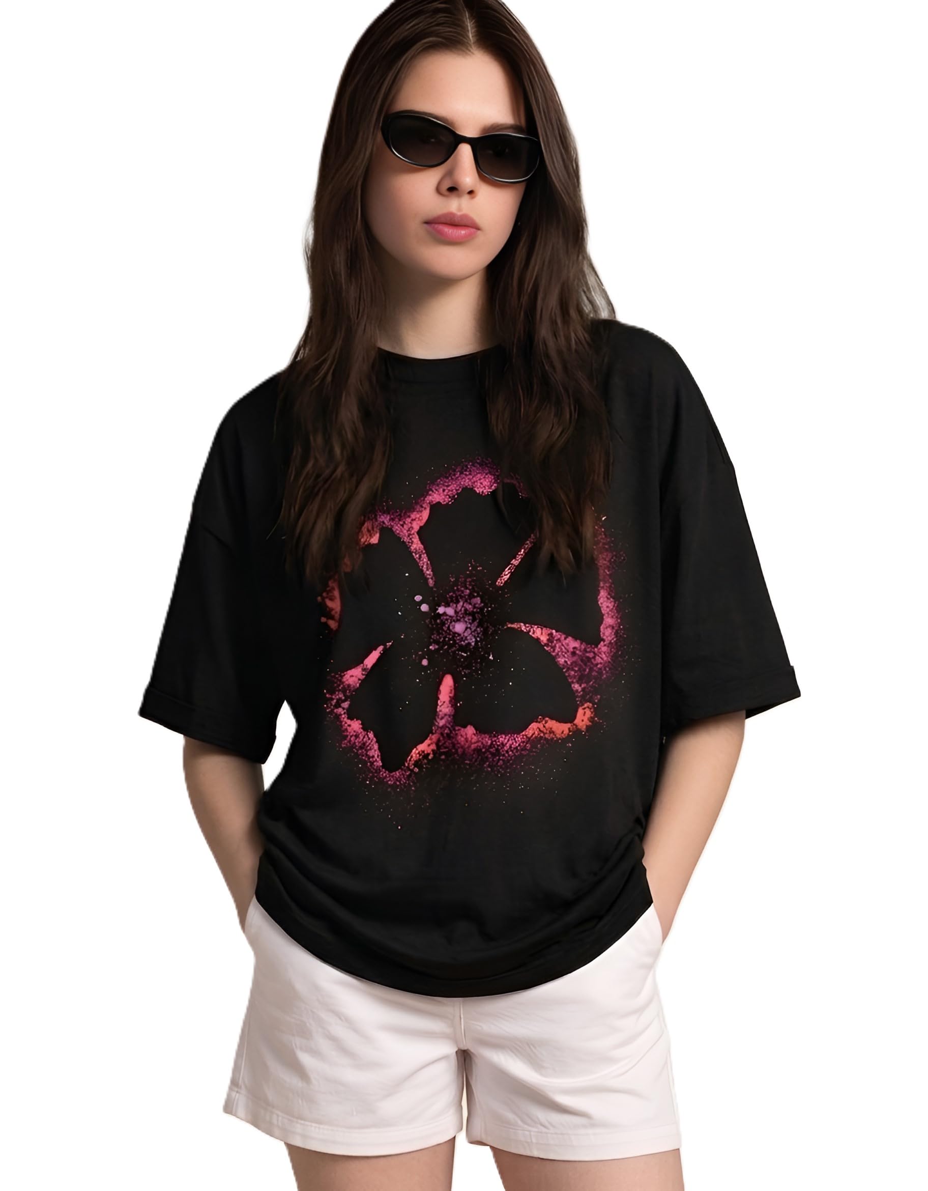 tfortees Women Cotton Oversized T-Shirt Casual Wear | Relaxed Fit, Round Neck-picture-14