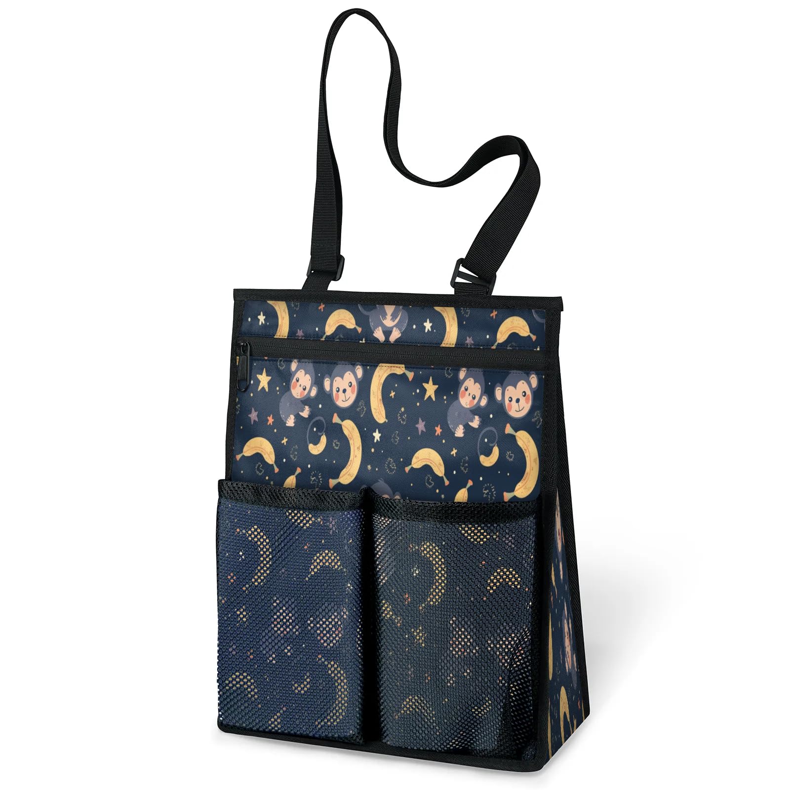 Ourtheme Cute Monkey Portable Shower Bag for Travel Gym Camp Beach Tote Shower Caddy Bags Hanging Toiletry Organizer