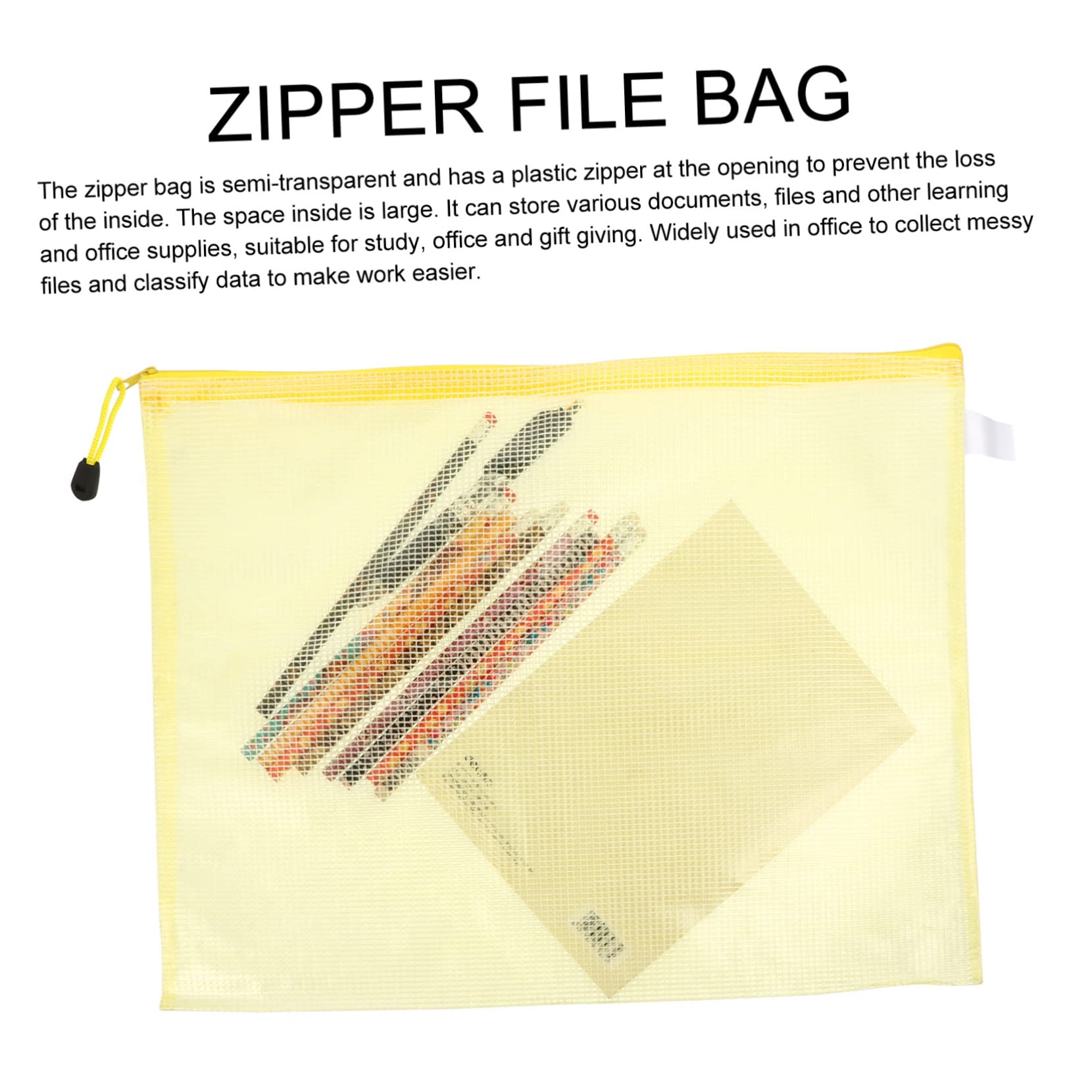 Angoily 20 Pezzi Sacchetti Documenti con Zip in Mesh Impermeabili per Ufficio e Scuola Organizer File Resistente Colore Casuale
