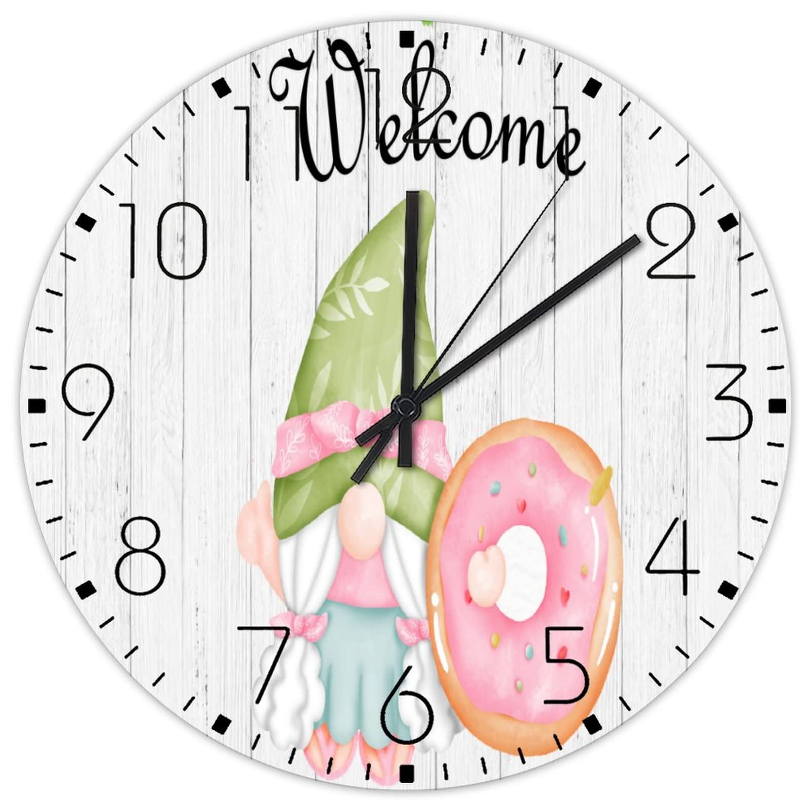Horloge murale en bois artisanale double face, grand format 38cm pour atelier