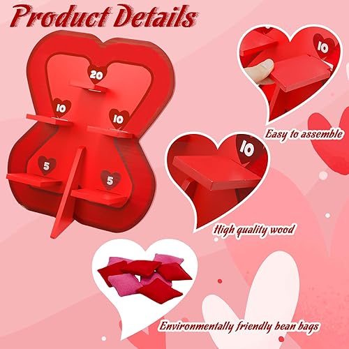 Miniatura 4 de Juego de lanzamiento de bolsas de puf de carnaval, decoración de fiesta de carnaval, 1 juego de tableros de cornhole de madera con 8 bolsas de