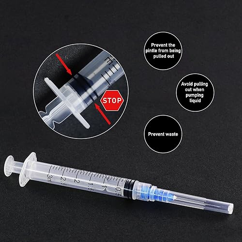 Miniatura 6 de Jeringa de 3 mlcc con aguja 23 Ga de 2.54 cm para suministros de laboratorio, paquete individual de 20 unidades