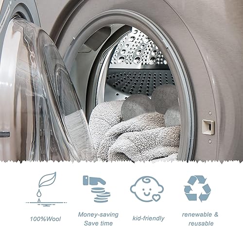 Miniatura 4 de Lauterye Bolas de secado de lana paquete de 6 suavizantes de tela natural reutilizables 100 hechas de lana orgánica de Nueva Zelanda regalos de