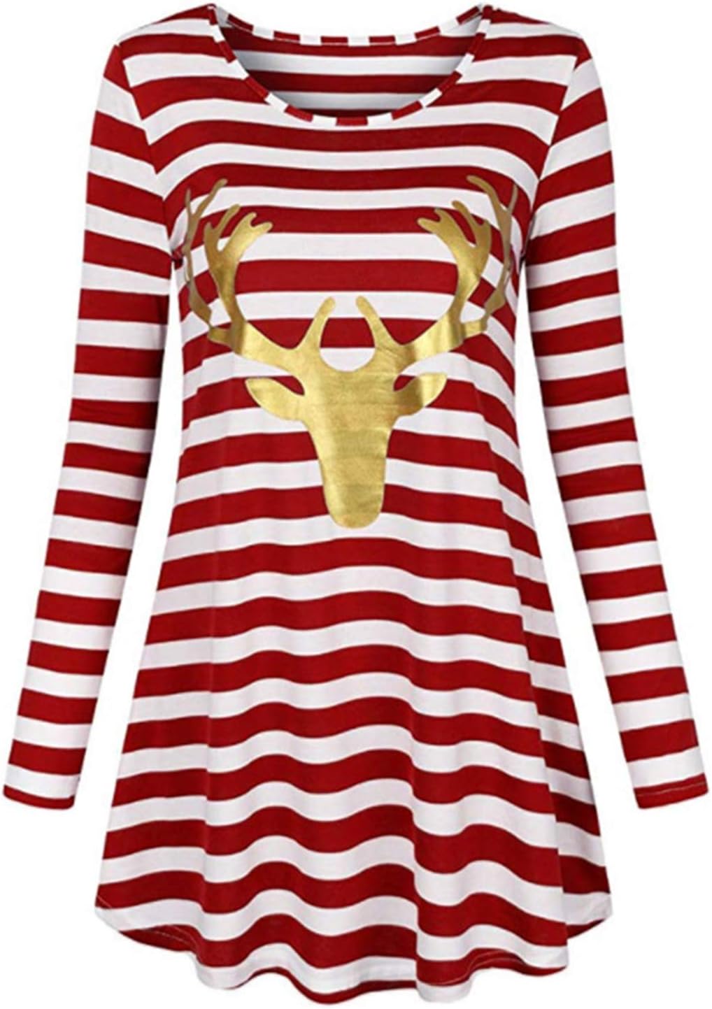 LANROON Stripe Dress for Women,Cozy Lightweight Boutique Clothing,Red White S