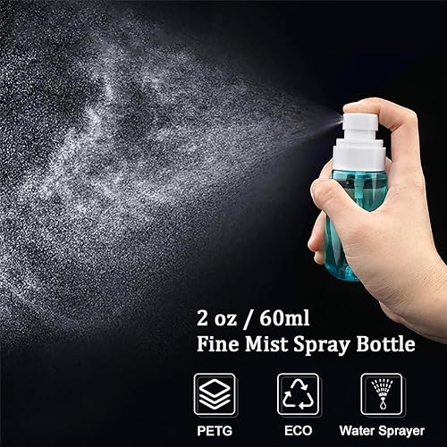 Miniatura 2 de Paquete de 2 botellas de tamaño de viaje, botellas de aerosol de niebla fina, aprobadas por la TSA, botella de spray cosmética recargable a prueba