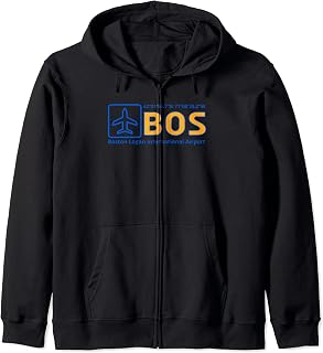 Boston Logan International Airport BOS Airport Area Code 617 Zip Hoodie