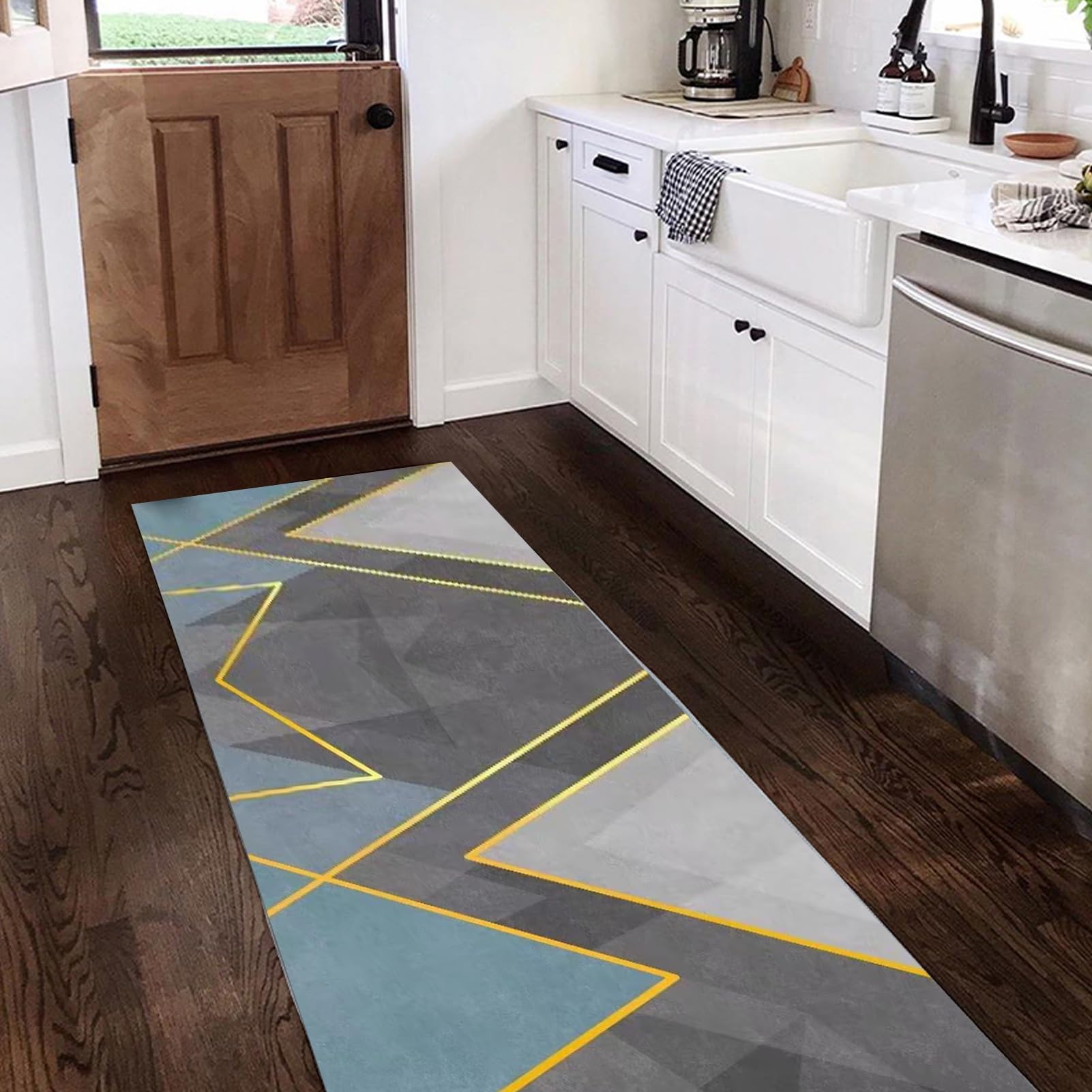 Tapis de couloir moderne anti-bruit pour entrée et passage étroit de 60 cm