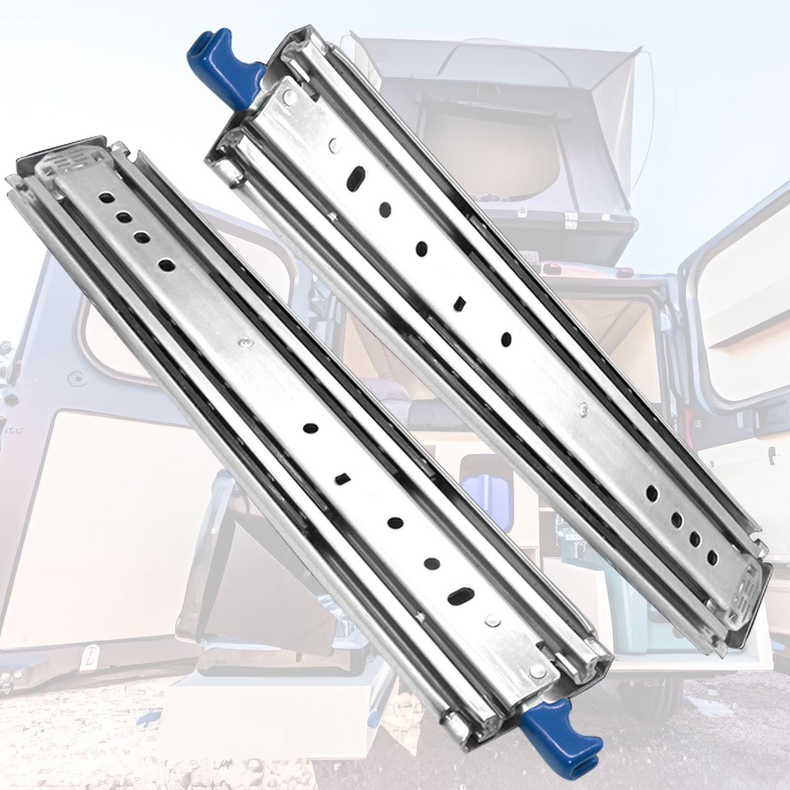 Scorrevoli industriali per cassetti resistenti con serratura, capacità di 226,8 kg, guide di estensione complete silenziose per cassetta degli attrezzi, cucina, camper
