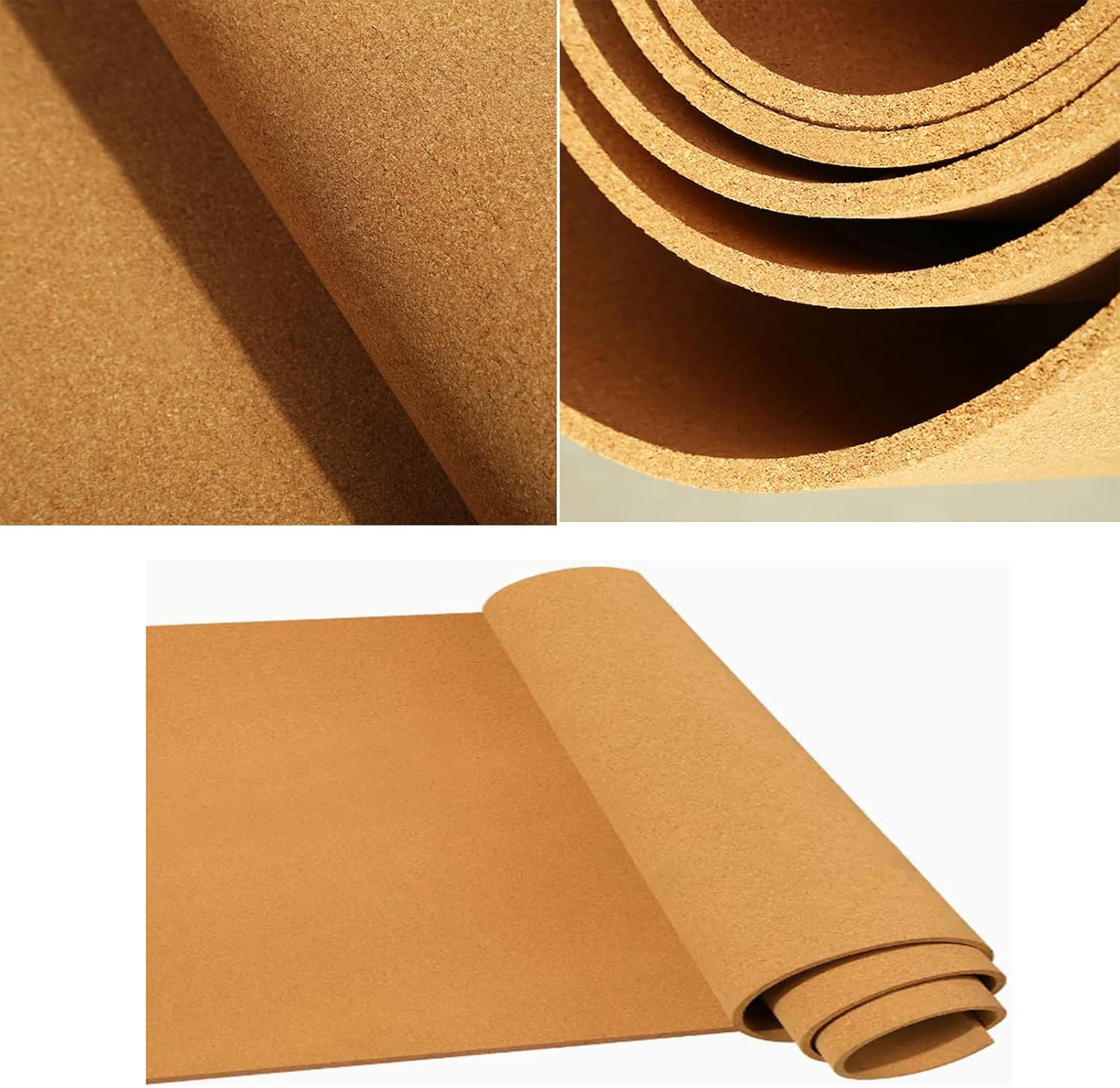 Natural Cork Board, Cork Rolls Large, Notice Boards for Home, Cork Floor Tiles, 1/3" 1/4" Thick, Drawer Liner, for Office Home School DIY (Color : Thick 8mm, Size : 1.2mx4m(3.9ftx13.1ft))
