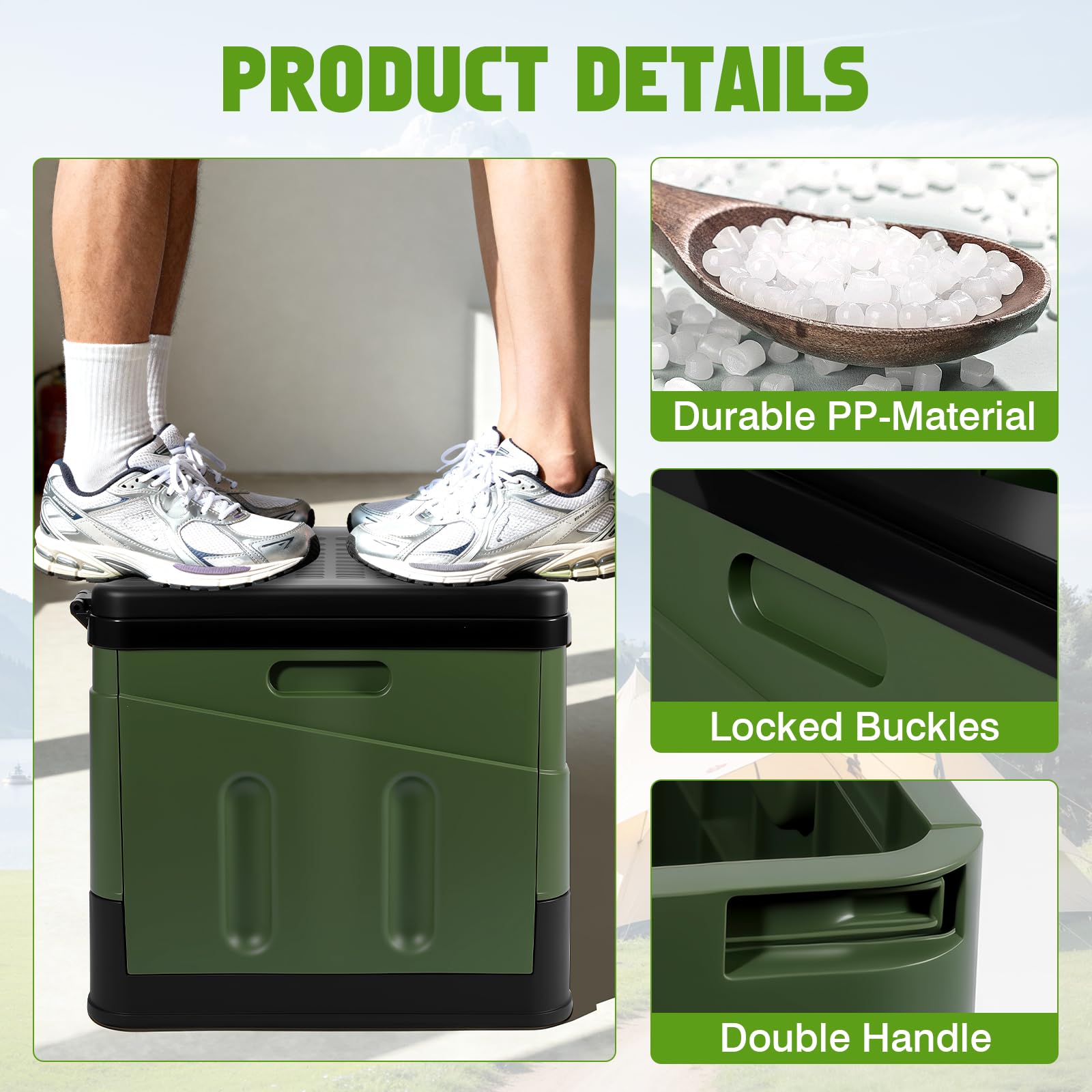 Zorplex WC Portatile da Campeggio, Pieghevole e Robusto con 25L Capacità, Sacchetti Igienici, Cuscino & Borsa da Trasporto, Adulti Toilette Ideale per Camper, Viaggi, Escursioni & Emergenze