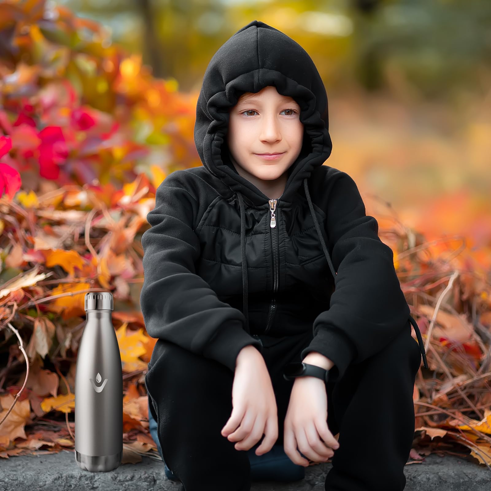 Borraccia Termica 500ml, Bottiglia Antigoccia, Bottiglia Termica Senza BPA, Doppia Parete Isolata, Borraccia Acciaio Inox, Borraccia Termica Riutilizzabile per Bambini, Ragazzi, Palestra, Viaggio