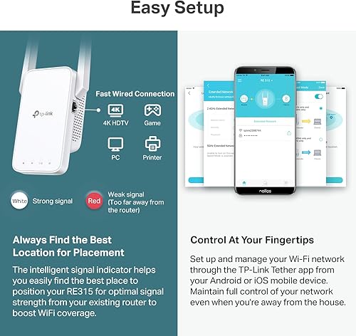 Miniatura 7 de TP-Link Extensor WiFi AC1200, la mejor elección de presupuesto Engadget 2023, amplificador de señal de 1.2Gbps para el hogar, banda dual