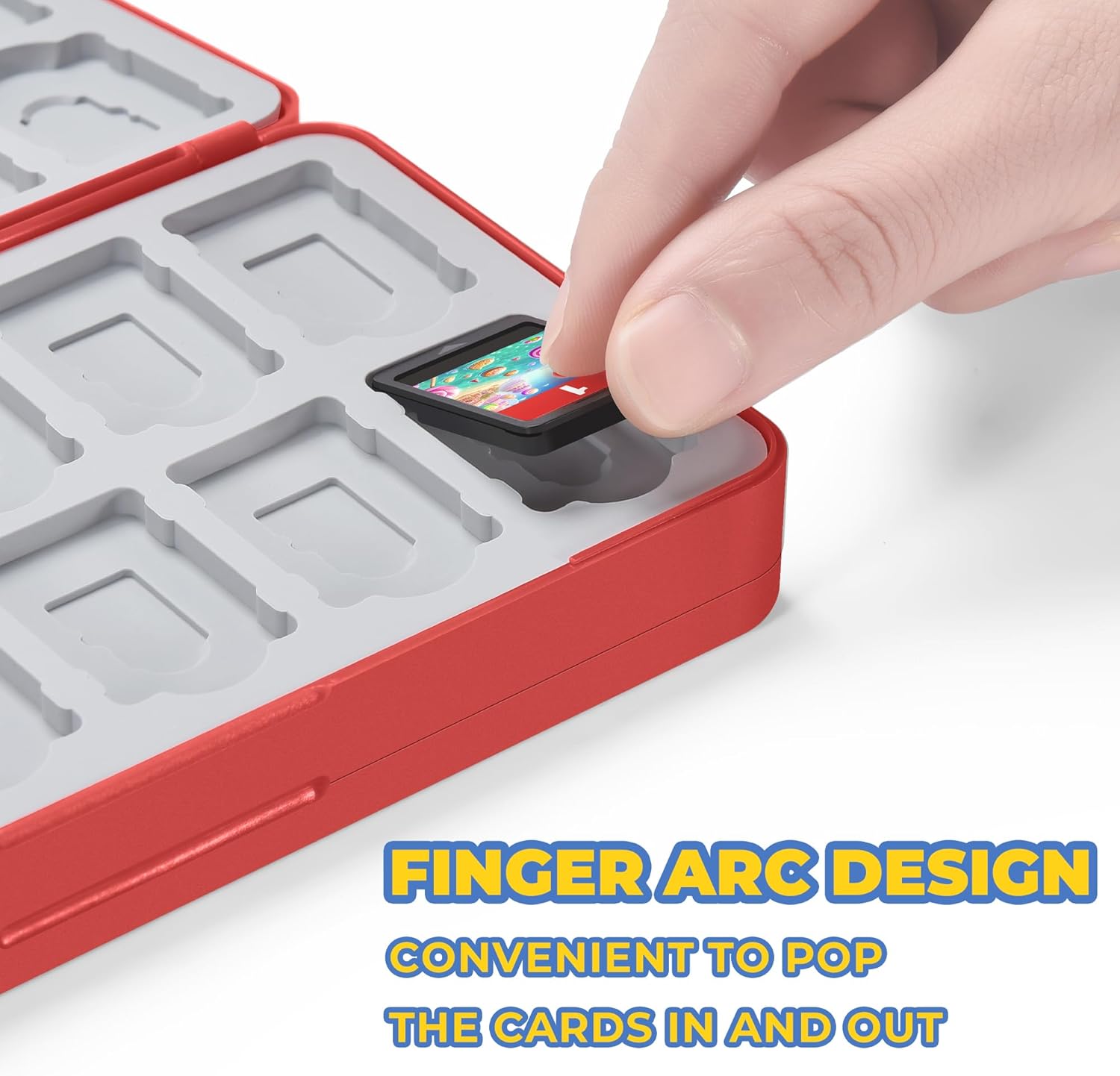 FUNLAB Switch 2 Game Case Compatible with Nintendo Switch 2/1 & Micro SD Cards, Switch Game Holder Cartridge Case with 48 Game-Card Storage - Red - Image 5