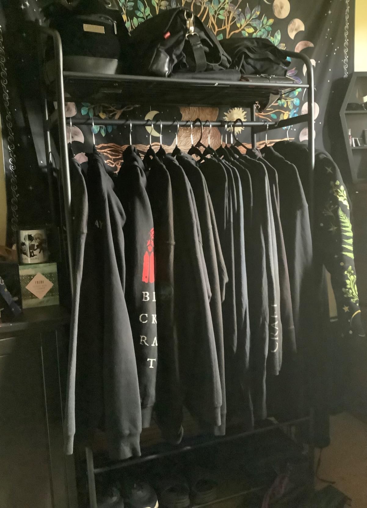 Medla Metal Open Wardrobe, Freestanding Garment Rack Bedroom Storage ...