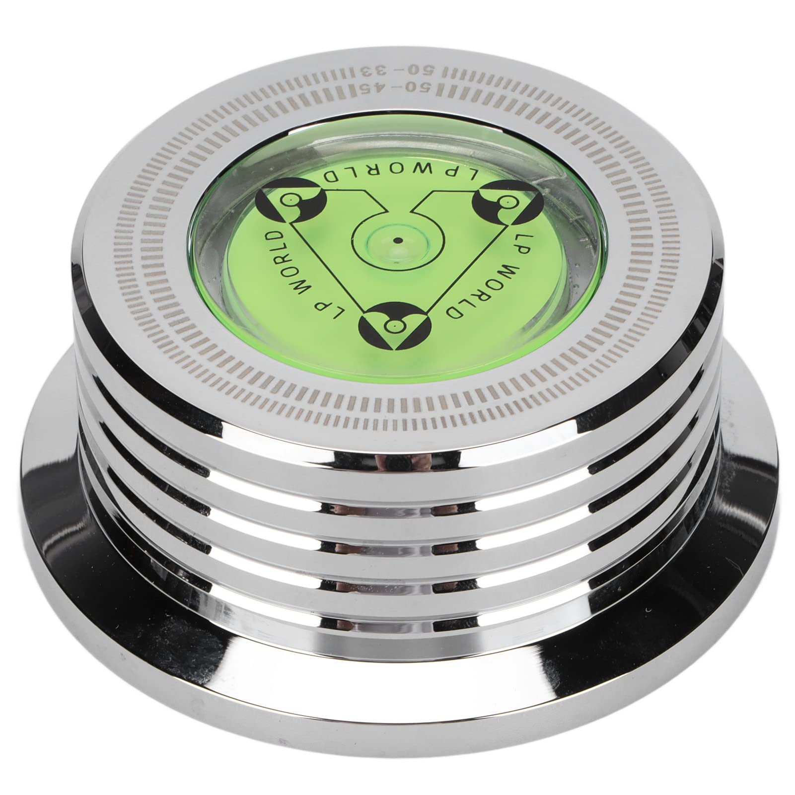 Stabilisateur de Disque Vinyle, Stabilisateur de Poids Record, Pince à Disque en Aluminium avec Mise à Niveau à Bulle pour Tourne-disque LP 50 Hz, Stabilisateur de Disque pour Platines(Argent)