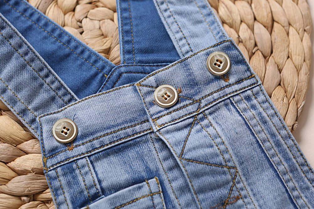 KIDSCOOL SPACE Baby Girls Overalls Jean Dress, Flower Embroidered Double Color Spliced Tulle Skirts - Image 4