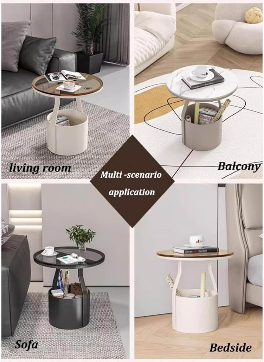 サイドテーブル コーヒーテーブル 大理石 収納スぺース ホワイト ゴールド 