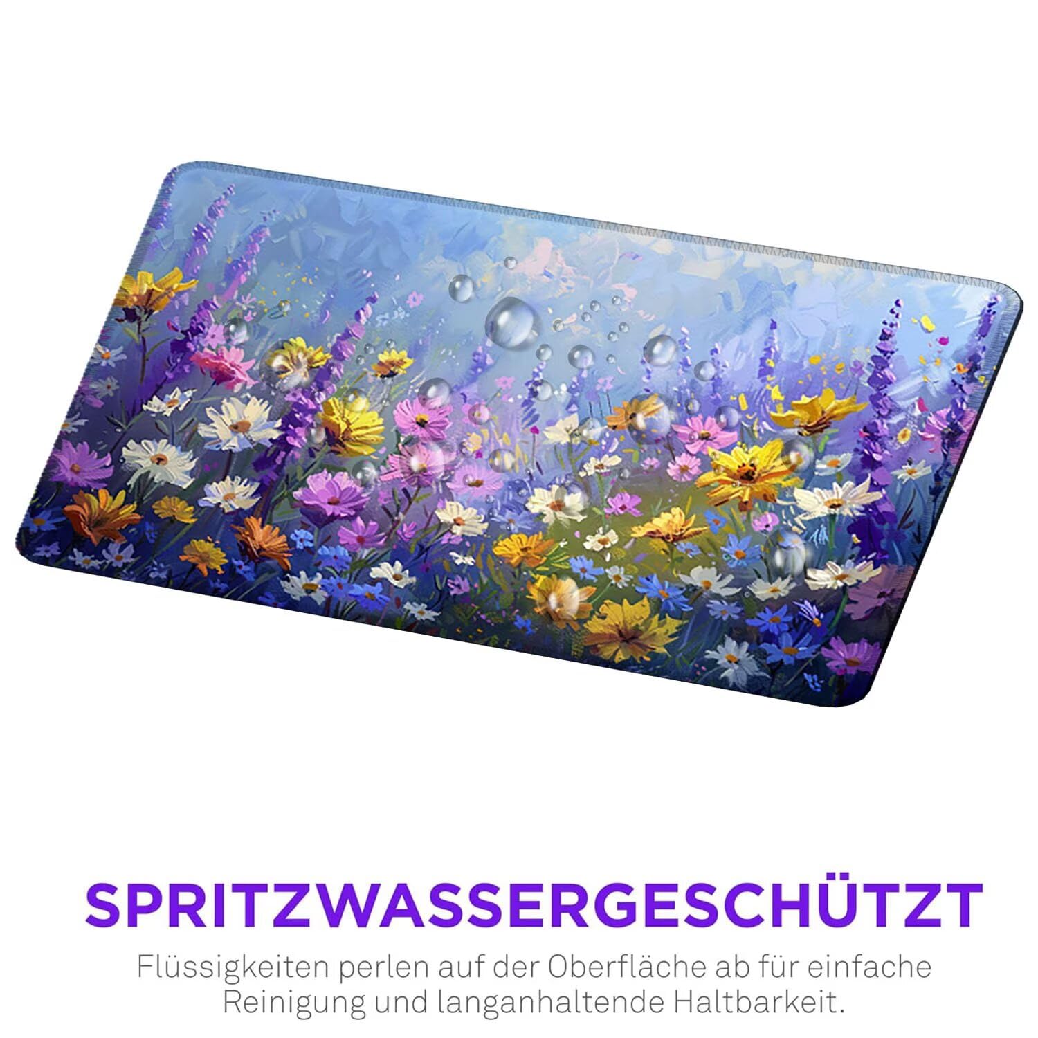 Podkładka pod mysz do gier, 1600 x 800 mm, XXL, duża gamingowa podkładka pod mysz, wodoodporna podkładka pod mysz, długa podkładka na biurko z przeszytymi krawędziami, mata na biurko z gumową podstawą
