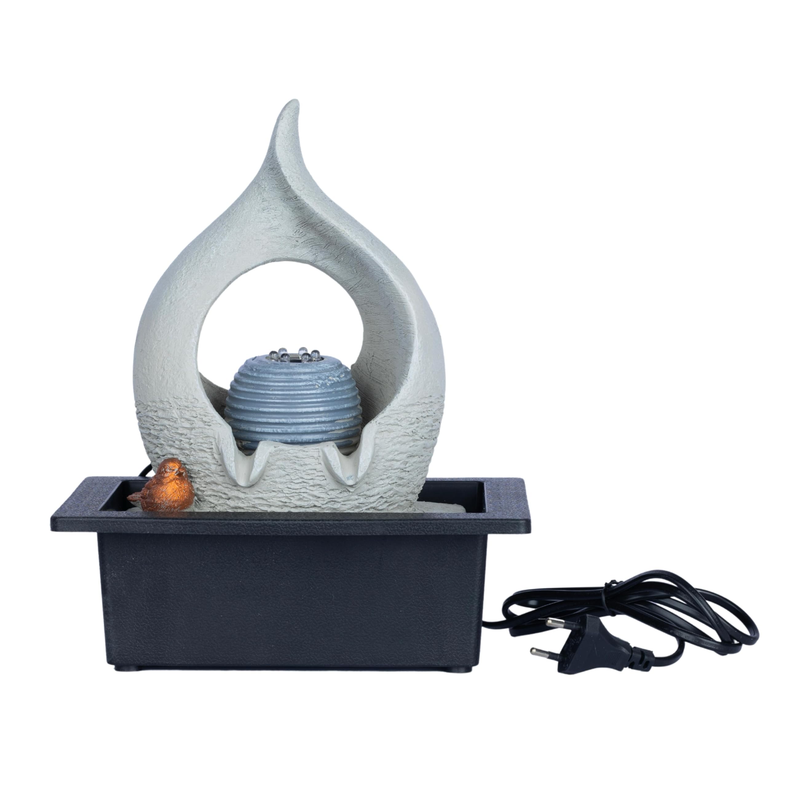 AASTIK Tabletop Fountain Diamond Waterfall Fountain Indoor Water Fountain 1-Tier Lotus Desk Fountain Indoor Relaxation Lotus Diamond Home Decor with Natural River Rocks Soothing Sound-image-25