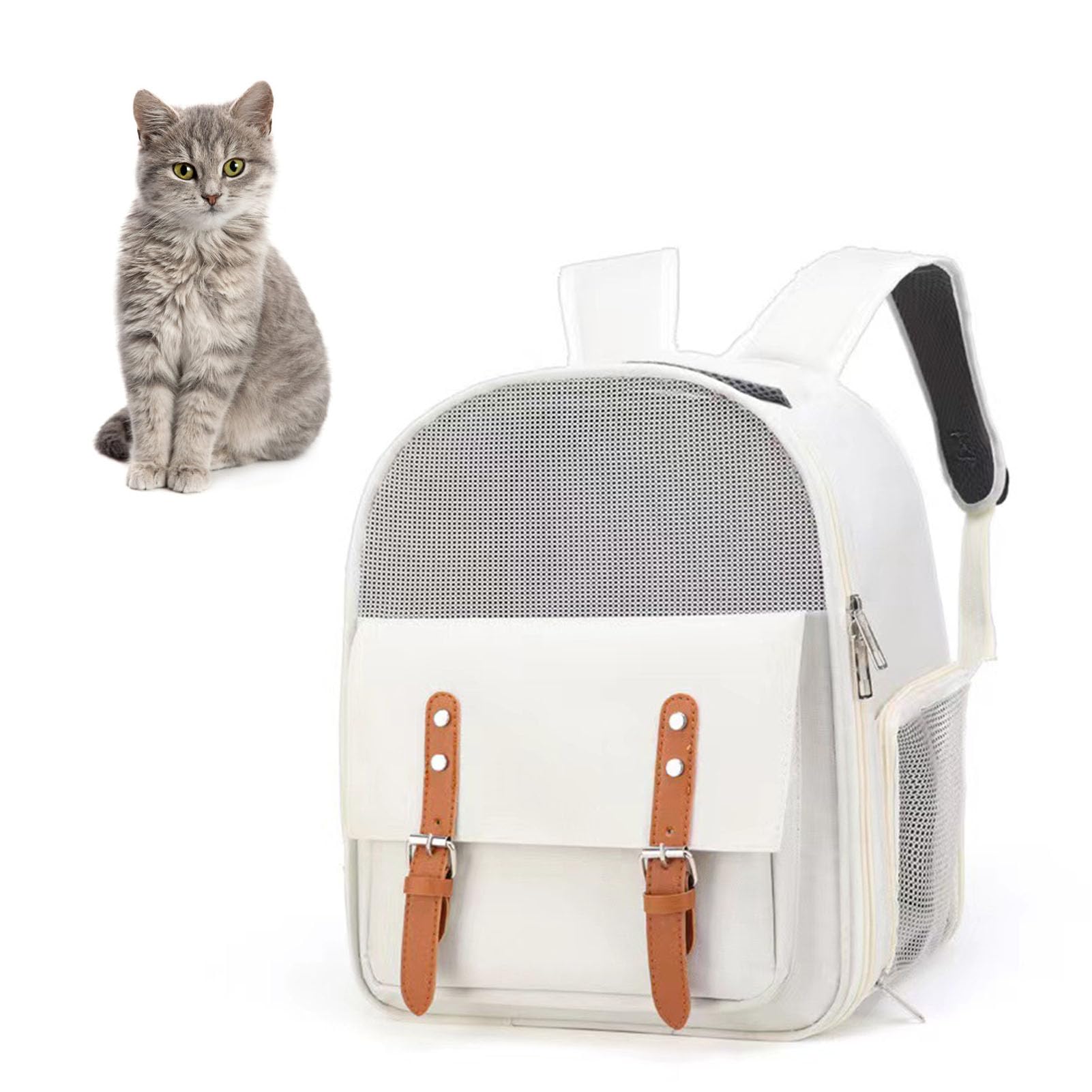 Topyond Cat Backpack Carrier, Breathable Nylon Pet Carrier Protecting