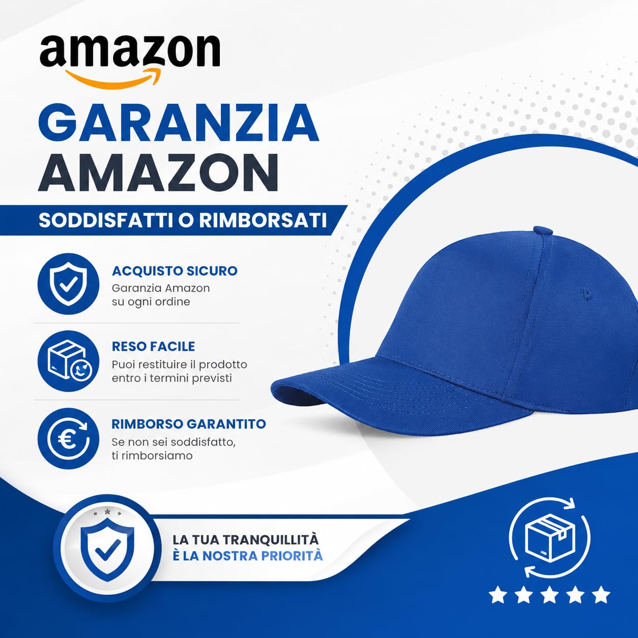 Stock da 10 Cappellini Personalizzati con Logo Gadget Personalizzabili Promozionali con Stampa per Eventi, Gite, Fiere, Aziendali Berretti Pubblicitari da Uomo e Donna Stampati con Visiera