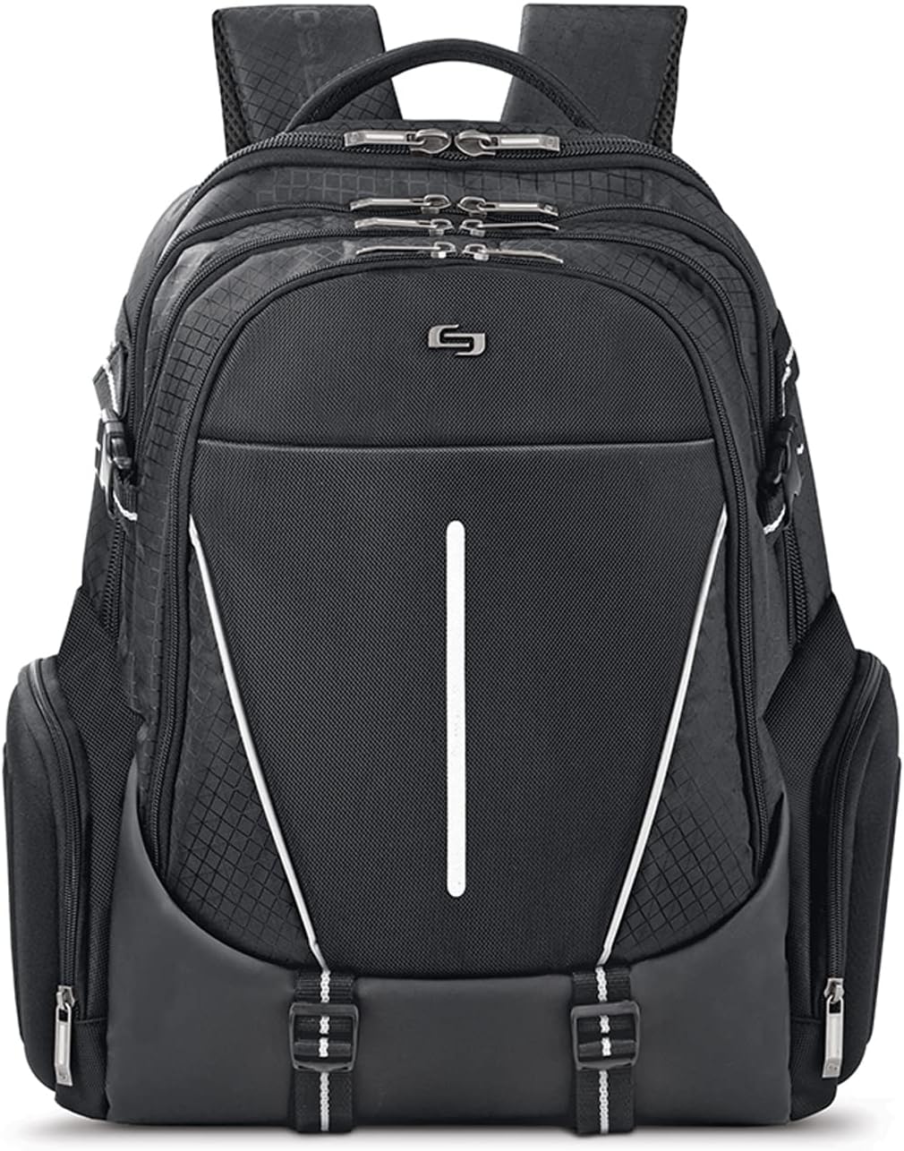 Solo New York Rival 17.3 Inch Laptop Backpack with Hardshell Side Pockets, Black