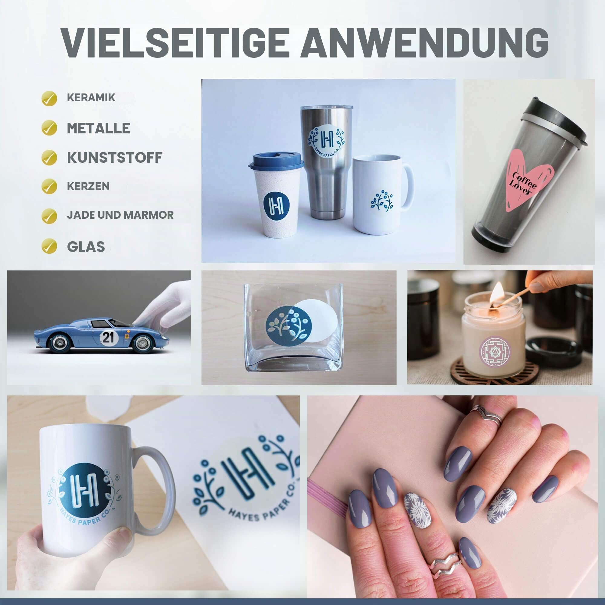 Hayes Paper, Wasserschiebefolie, Aufkleberpapier, TINTENSTRAHL TRANSPARENT, 20 Seiten Erstklassiges Waterslide Wassertransferpapier, Durchsichtig, Bedruckbare Decalfolie, Klebefolie, A4-Größe
