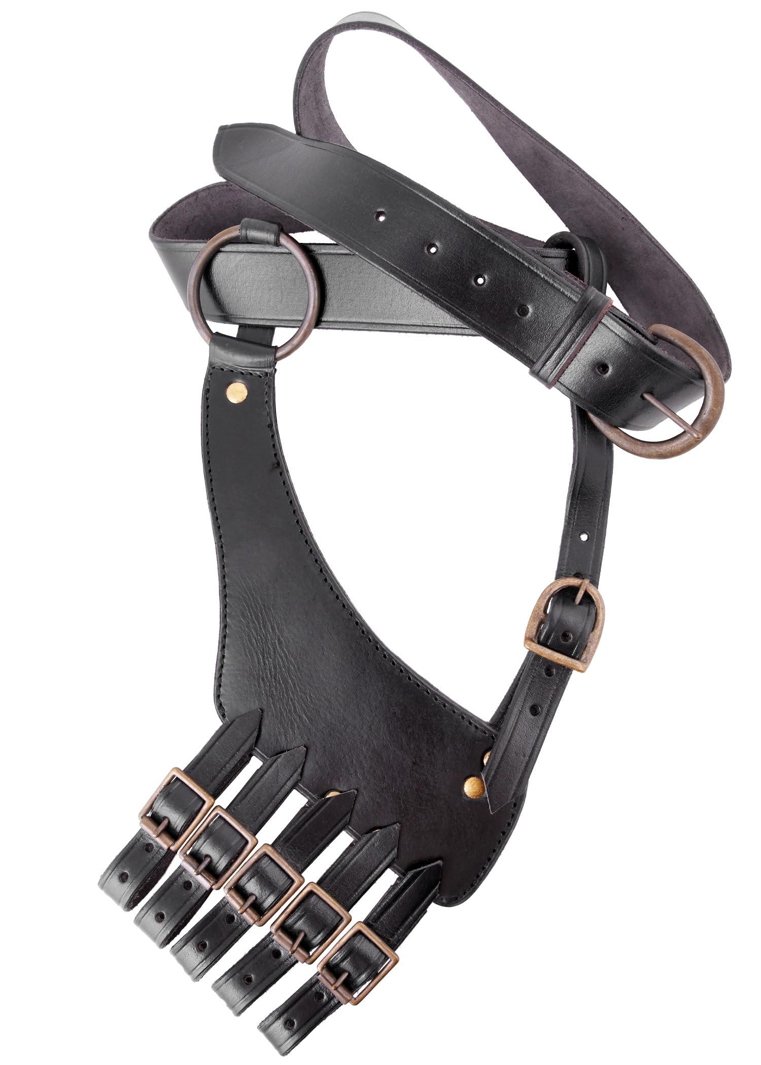 Cinturón con soporte para espada, cinturón de piel negra – Soporte para espada – Medieval