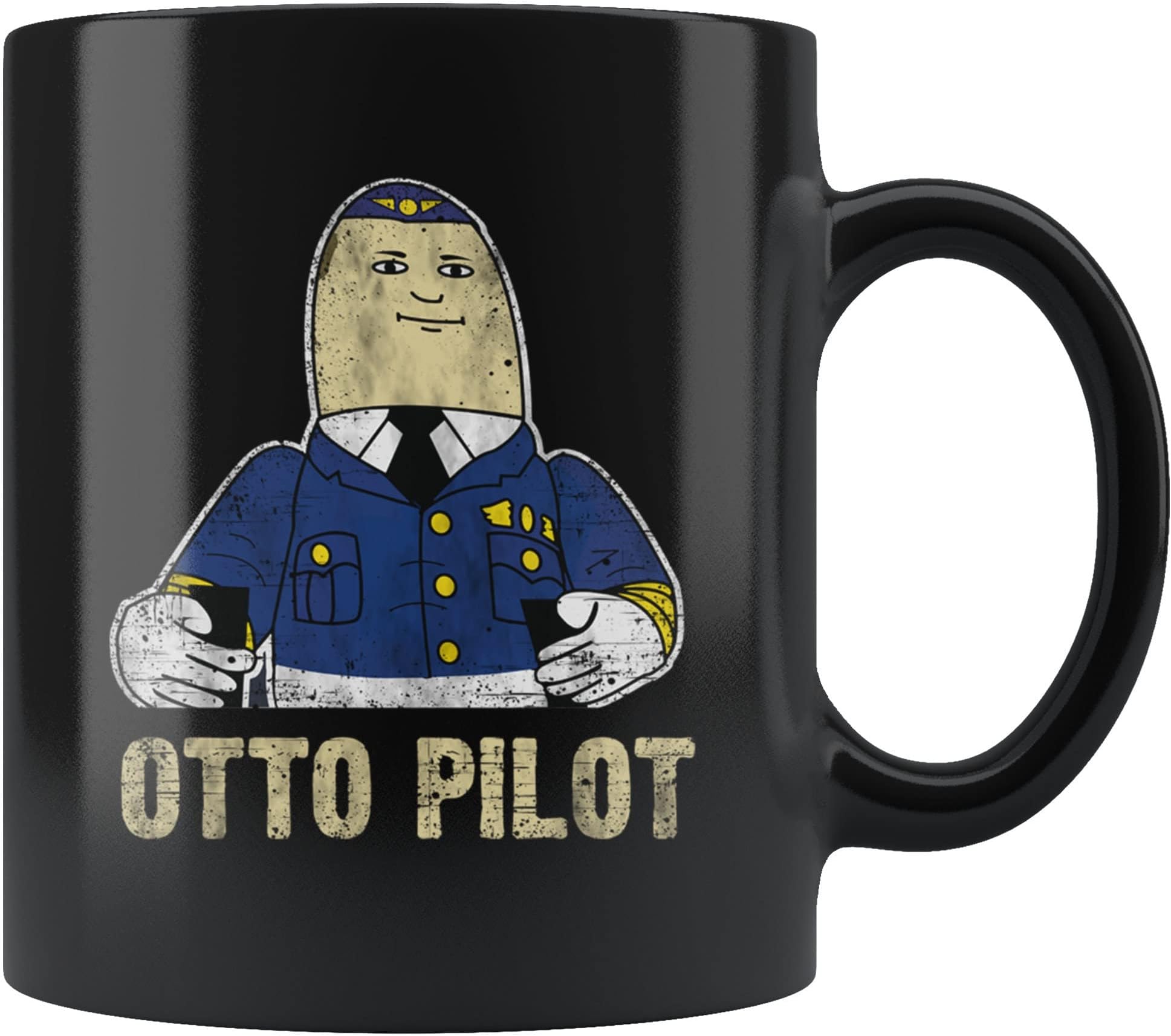 GenericOtto Pilot 11 oz Black Coffee Mug