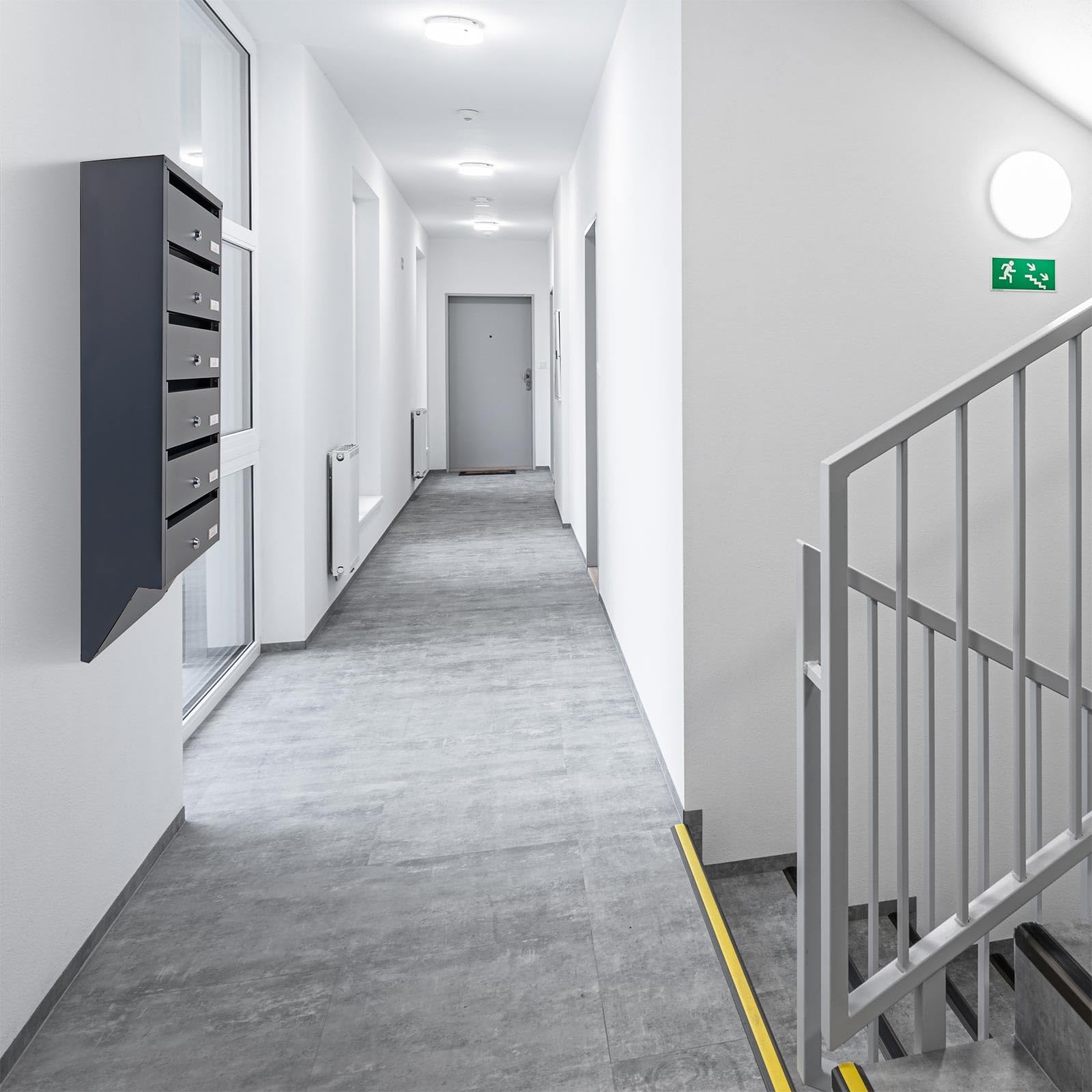 Profirst Impianti per Cassetta Postale Maildrop 6 Antracite in Acciaio con Serratura Cilindrica 2 Chiavi per 6 Parti, Porta Nomi Incluso Materiale di Montaggio