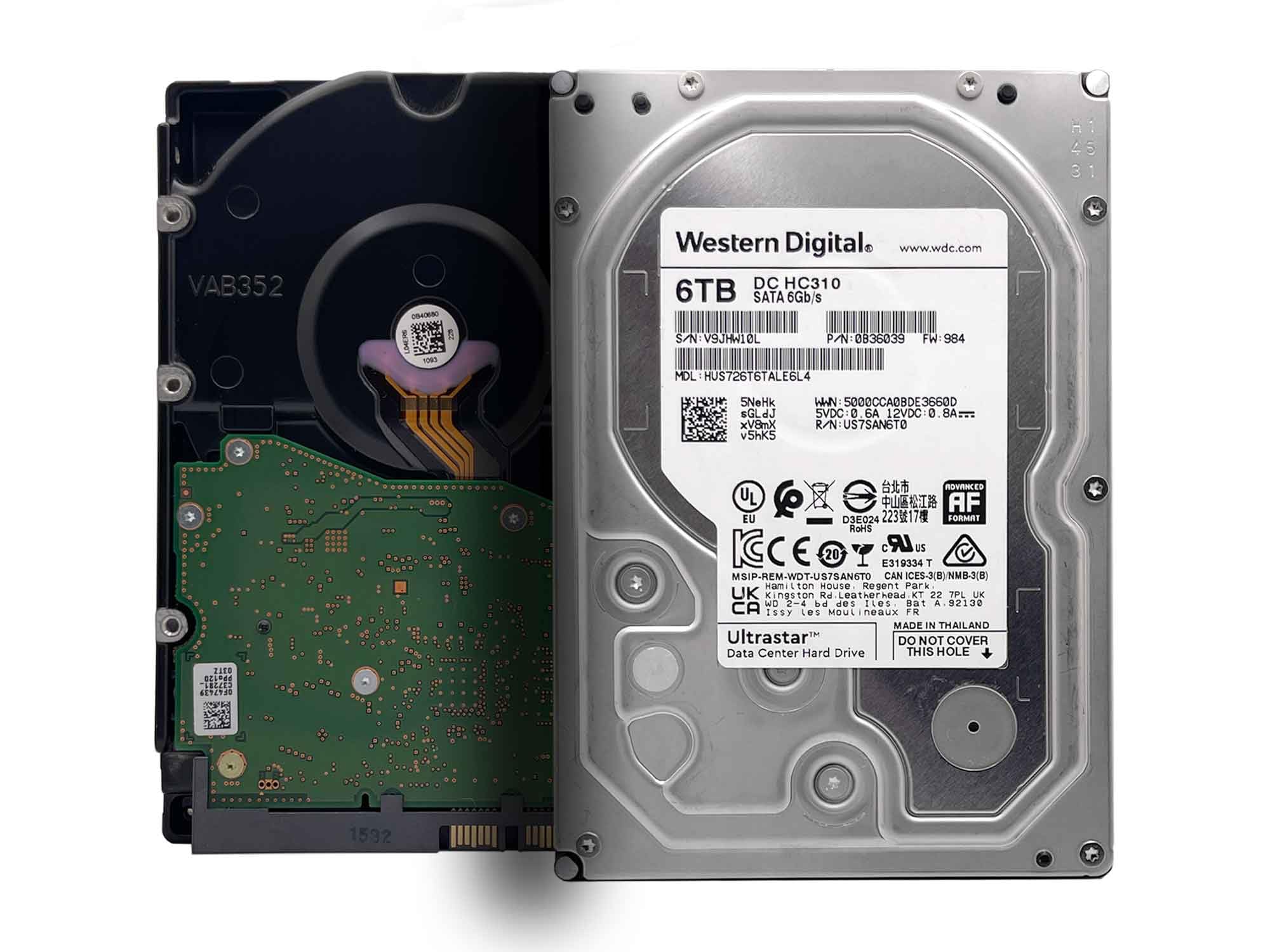 Western Digital 6TB Ultrastar DC HC310 SATA HDD - 7200 RPM Class, SATA 6 Gb/s, 256MB Cache, 3.5inch - HUS726T6TALE6L4 (Renewed)