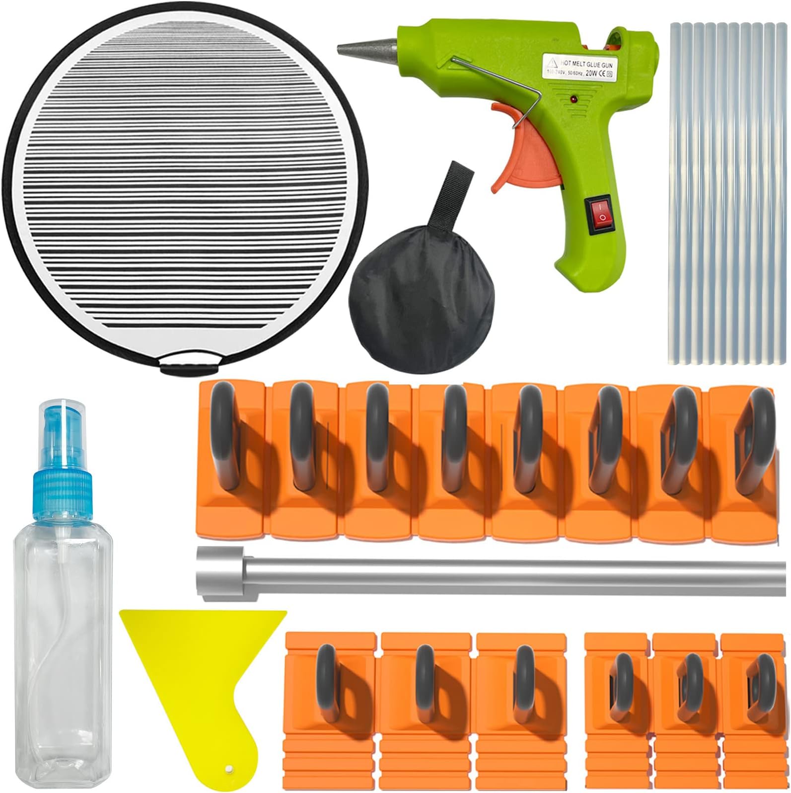Dent Repair Kit Dent Remover Tool for Car Dent Puller Dent Reflector Board Dent Removal Kit Dent Puller for Refrigerator Car Large & Small Dent Repair (18 pcs)