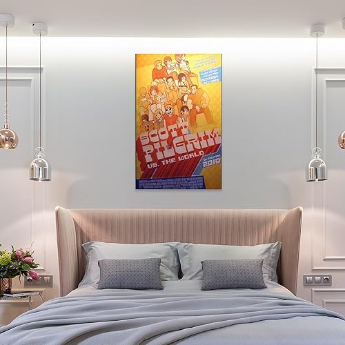 Miniatura 8 de Scott Pilgrim Vs. The World - Póster de película clásica (16) póster, pintura decorativa, lienzo, arte de pared, póster de sala de estar,