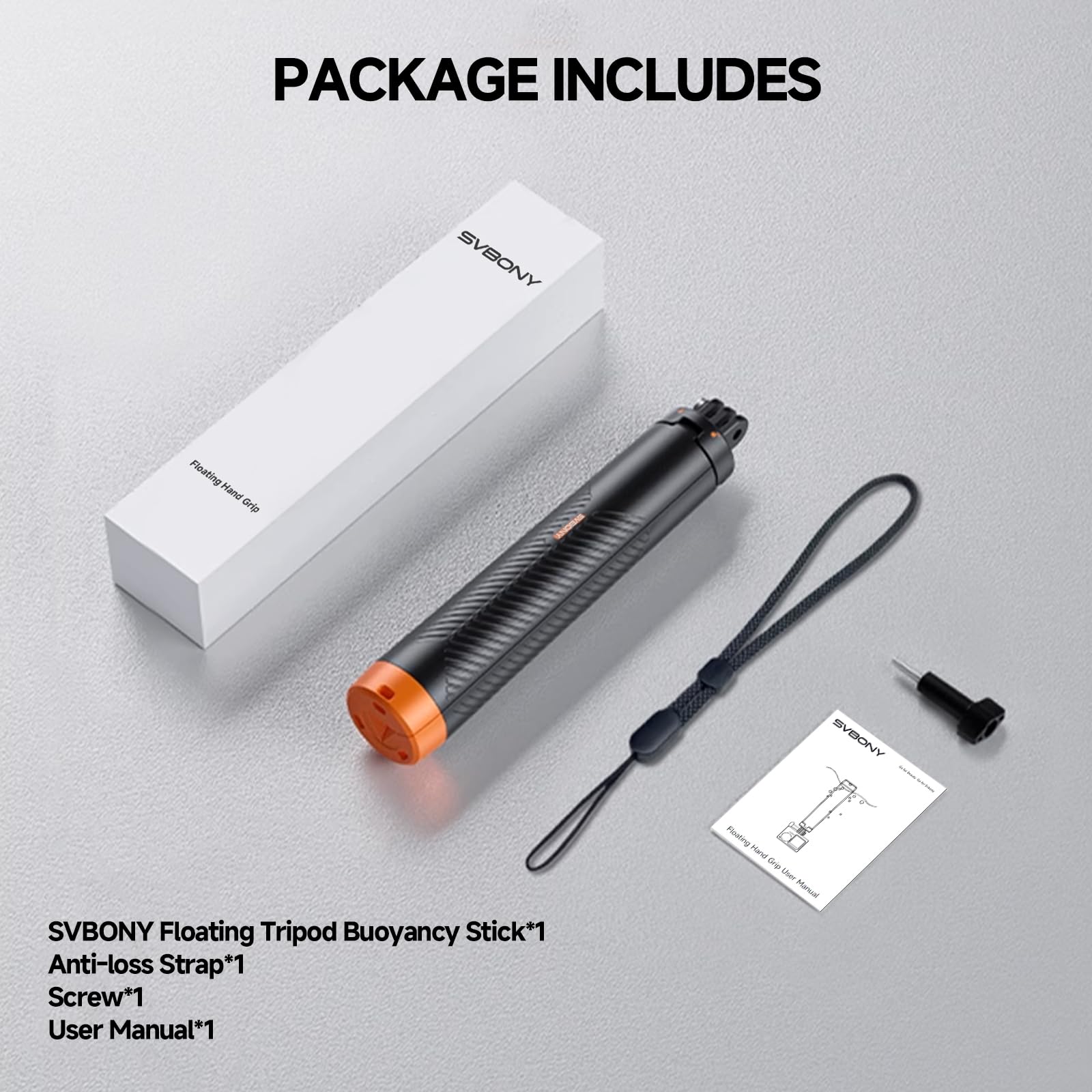 Svbony (2nd) Perche à Selfie 3in1 étanche Compatible avec GoPro Hero 13, 12, 11, 10, 9, 8, Compatible avec DJI Osmo Action 5 Pro 4 3, Compatible avec Insta360 Ace Pro 2, Convient aux Sports Nautiques