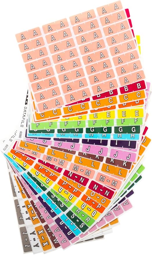 TAB Datafile ColorCoded Alphabetic Label Sheets, Complete