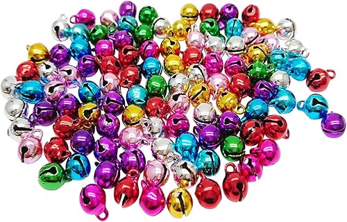 14 pulgadas Jingle BellMini Bell DIY pulsera tobilleras collar tejerfabricación de joyas, 100 piezas, colorido