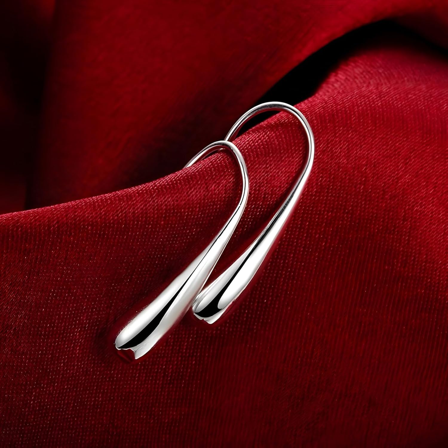 Silver Plated Teardrop Earrings for Women Simple Waterdrop Earrings - Image 6