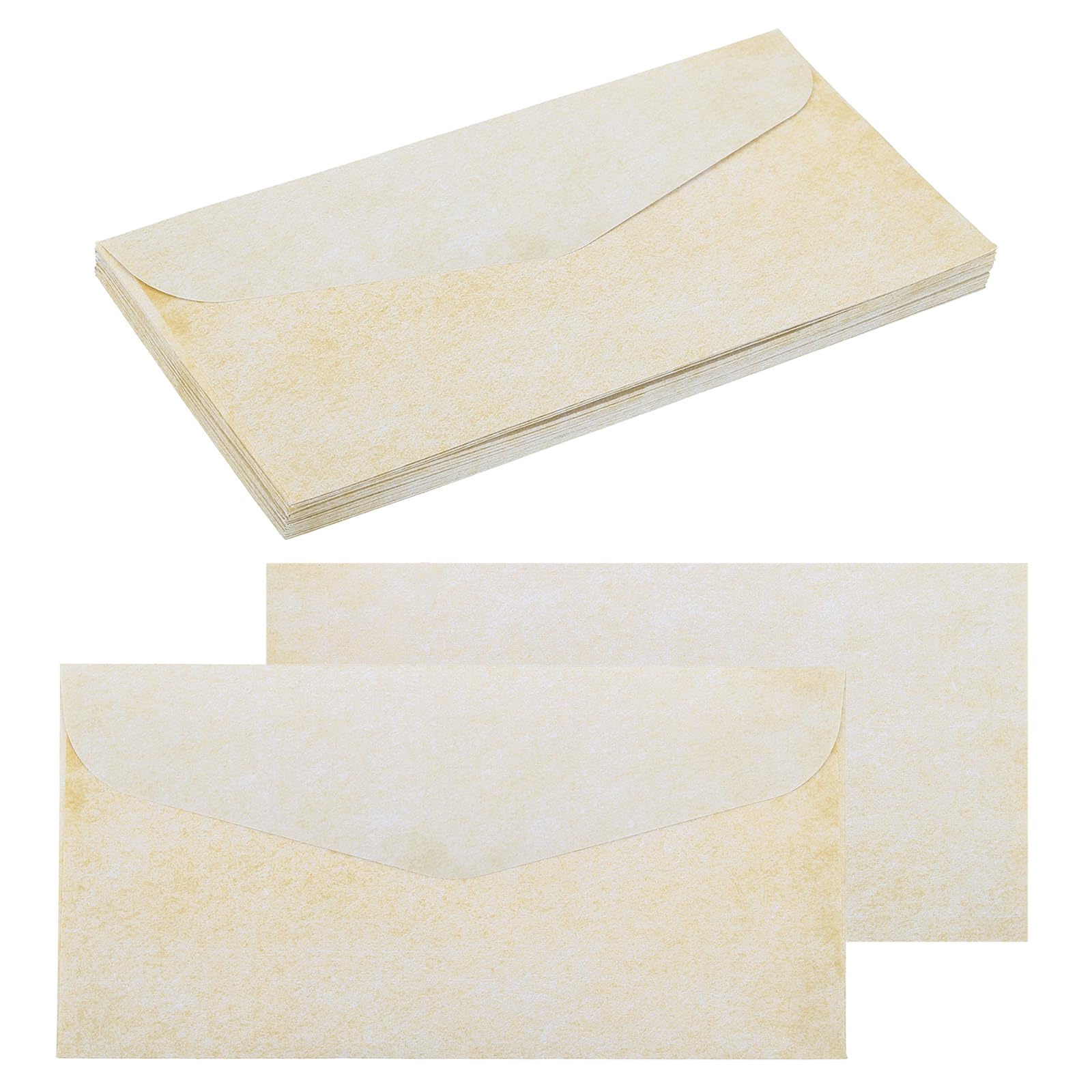 sourcing map 24 Packs Envelopes Vintage Stationery Aged Paper Light Yellow Stationery Old Fashion Paper for Letter Writing, Invitations, Wedding-9 x 4 Inch