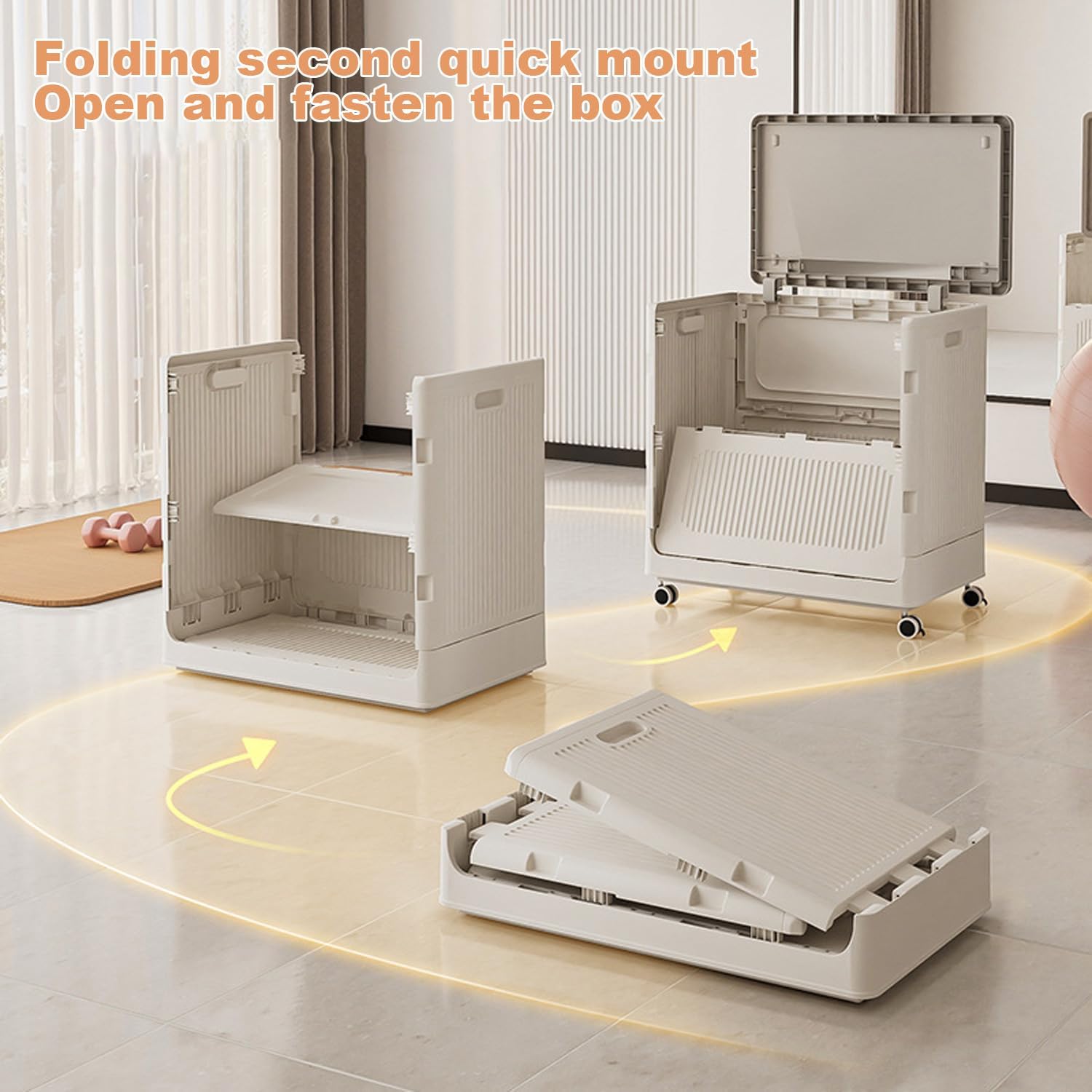 Garvee Cesta grande plegable para la ropa sucia de 123 litros con tapa y ruedas bloqueables, cesta de plástico para ropa sucia sin instalación, contenedor de almacenamiento rodante para el hogar